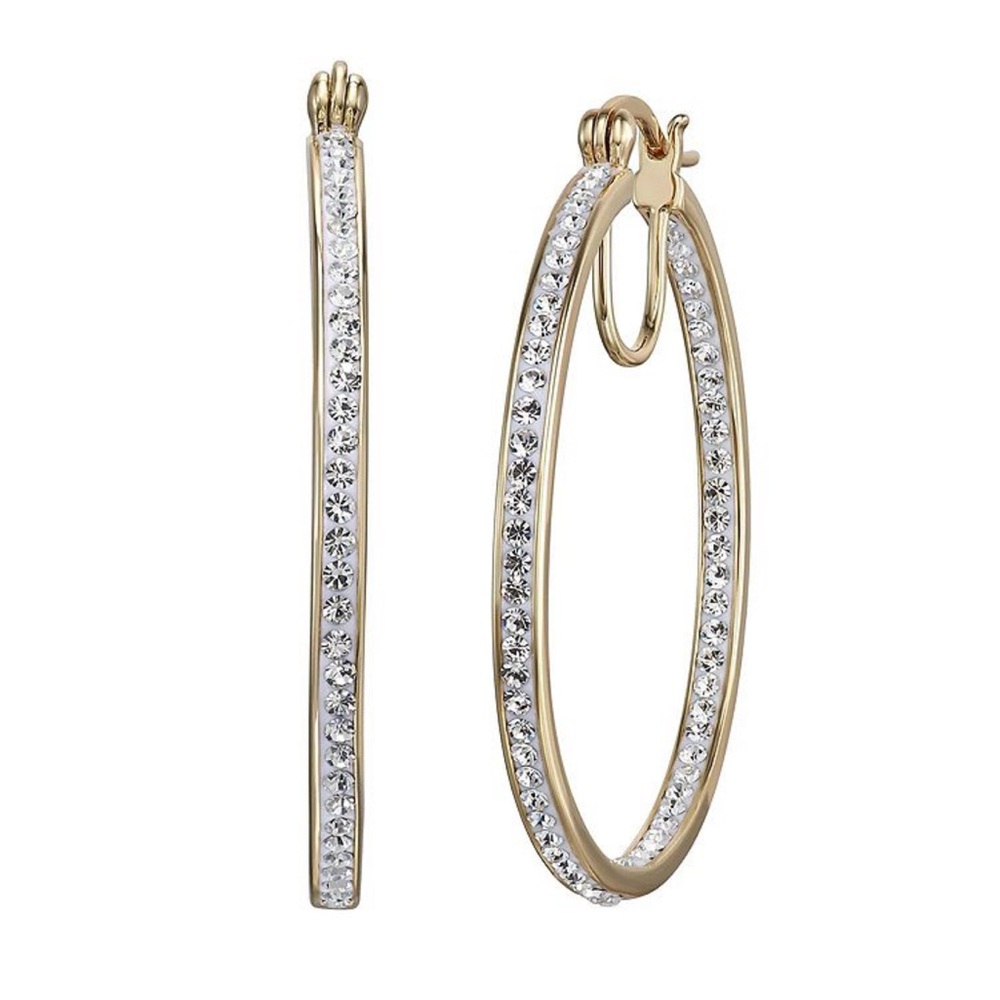 NWT Chrystina Crystal Hoop Earrings
